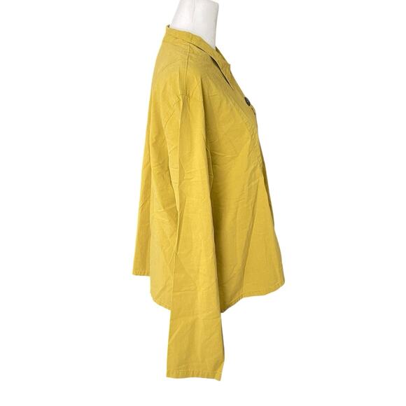 Eleven Stitch Design XL Blouse Unique Button Front Top Shirt Chartreuse - Picture 8 of 10
